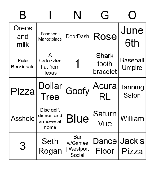Getting to know Alyssa and Kyle Bingo Card