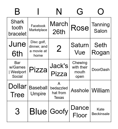 Getting to know Alyssa and Kyle Bingo Card
