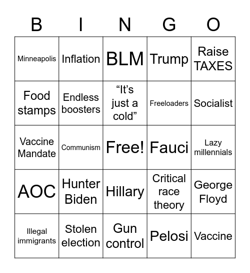 Deer camp bingo Card