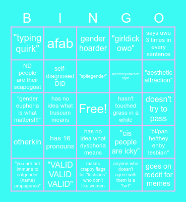 Tucute Bingo Card