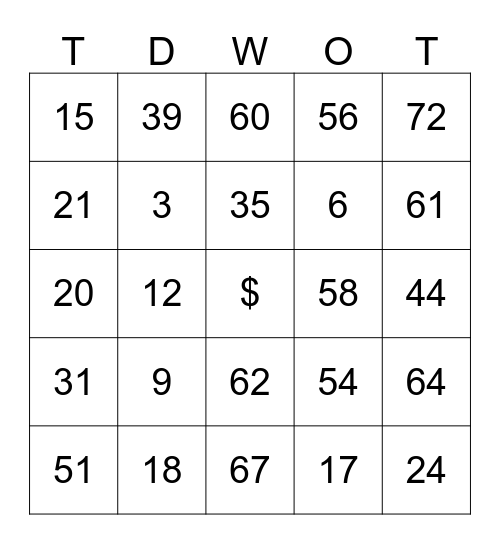 WEALTH OPERATIONS & TECHNOLOGY Bingo Card