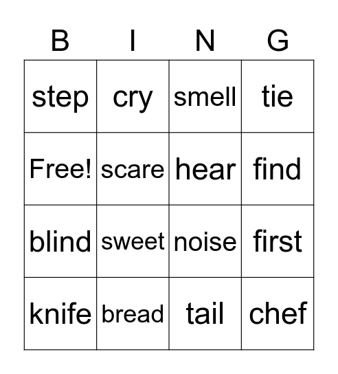 Three Blind Mice Bingo Card