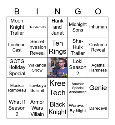 Disney+ Day 2021 Marvel Bingo Card