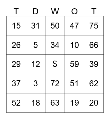 WEALTH OPERATIONS & TECHNOLOGY Bingo Card