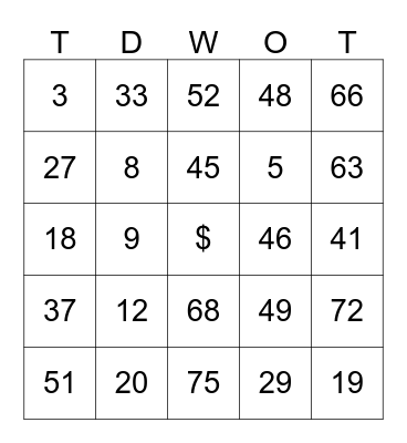 WEALTH OPERATIONS & TECHNOLOGY Bingo Card