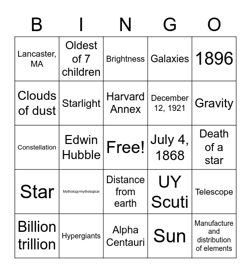 LEAVITT LISTENING Bingo Card