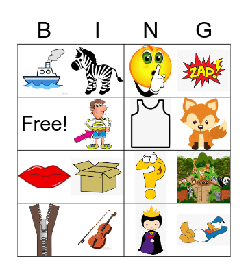 P2 Module 1 Phonics Revision Bingo Card