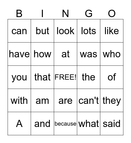 WOW BINGO! Bingo Card