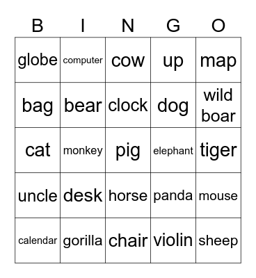 Grade 3 Unit 8 Bingo Card