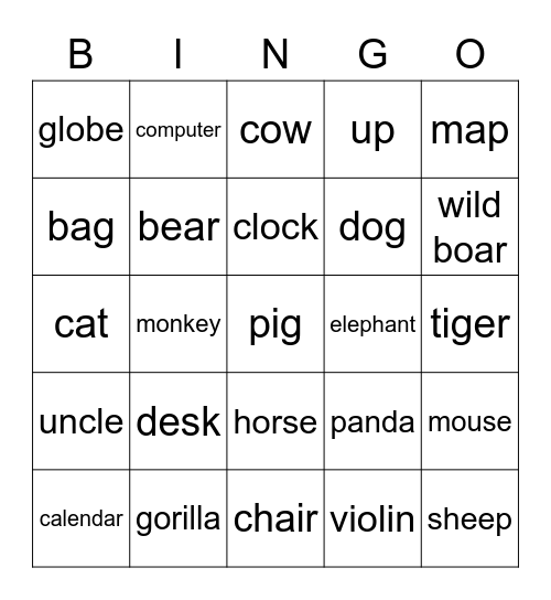 Grade 3 Unit 8 Bingo Card