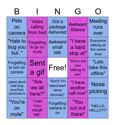 Working From Home BINGO! Bingo Card