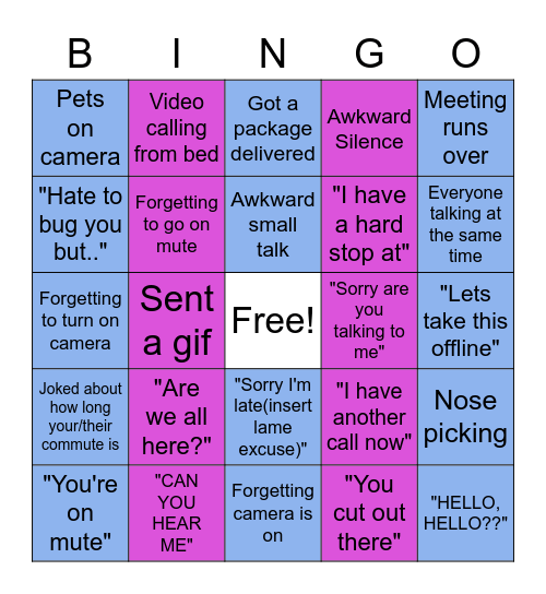 Working From Home BINGO! Bingo Card