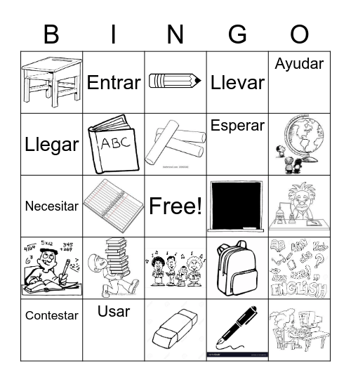 Spanish 1 - Unidad 2 Etapa 1 Bingo Card