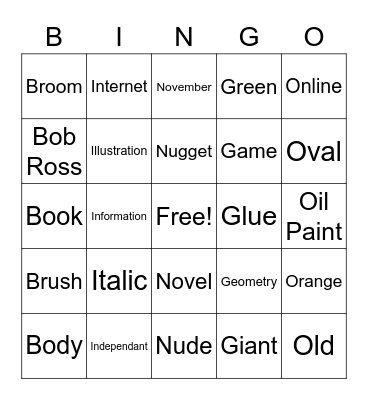 ART CLASS Bingo Card