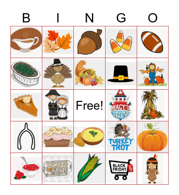 Thanksgiving BINGO Card