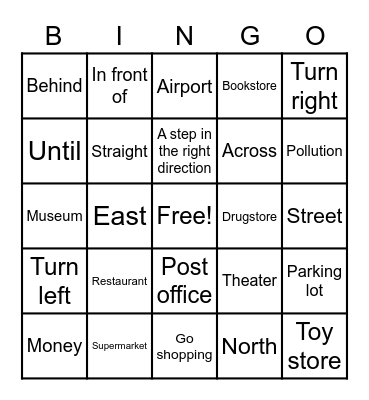Vocabulary 4th term Bingo Card