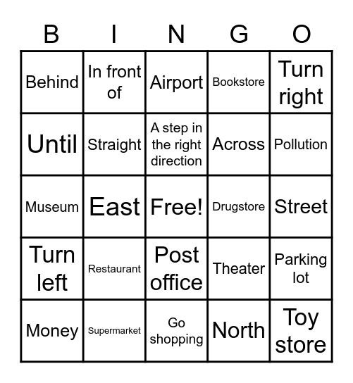 Vocabulary 4th term Bingo Card