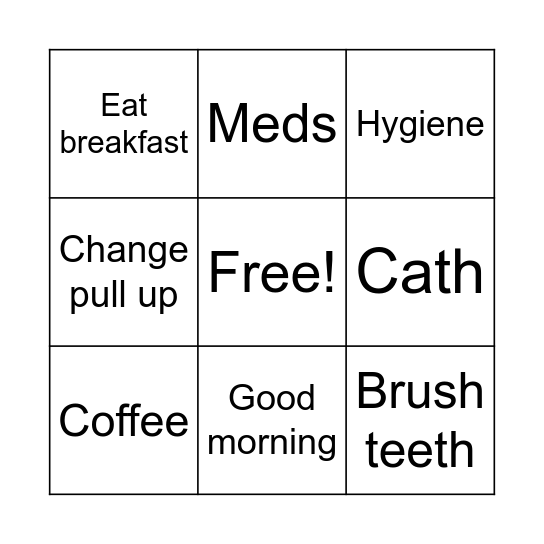 Monday Bingo Card