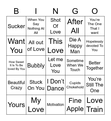 Valentine's Bingo Card
