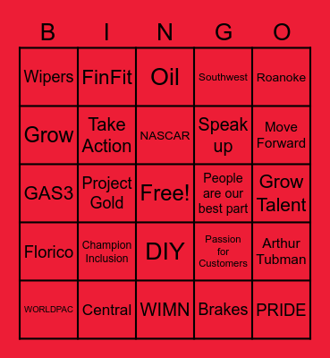 AAP Bingo Card