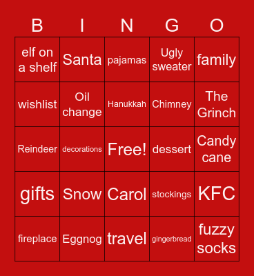 HOLIDAY BINGO Card