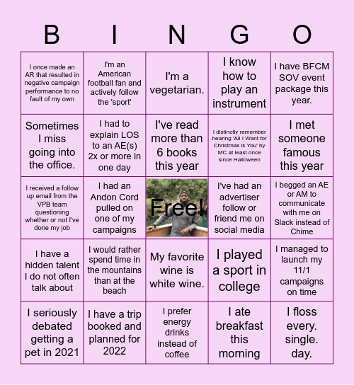 what a treat what a dreaaaam Bingo Card