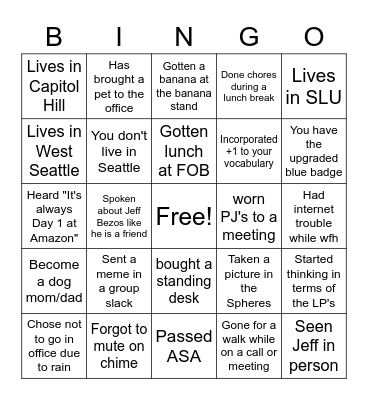 Coffee Chat! Bingo Card