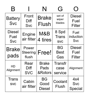 November Bingo Card