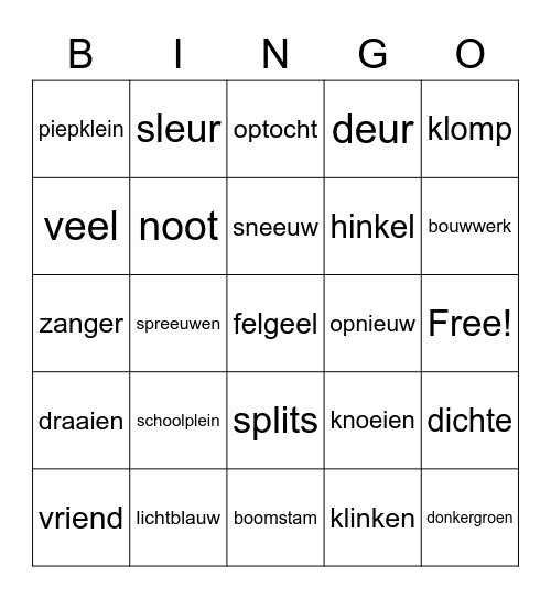 Blok 3 Bingo Card