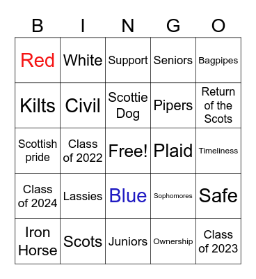 Ben Lomond Bingo Card