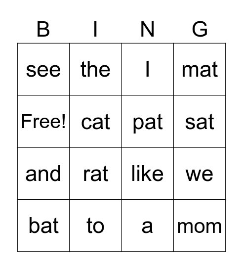 kinder Bingo Card