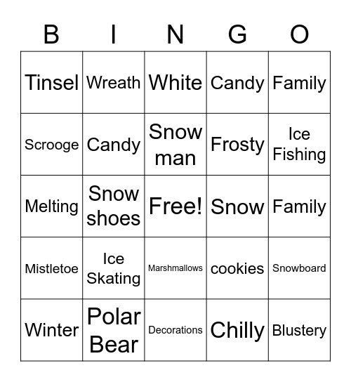 Winter BINGO Card