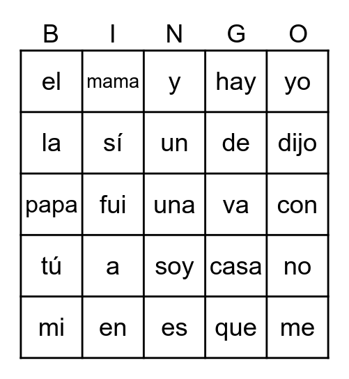 Bingo  K.1 Bingo Card