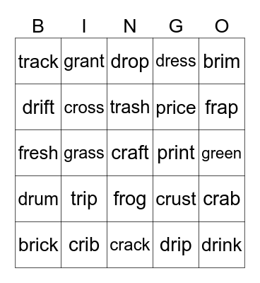 R BLEND BINGO Card