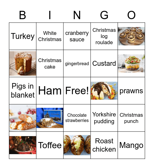CHRISTMAS FOOD Bingo Card