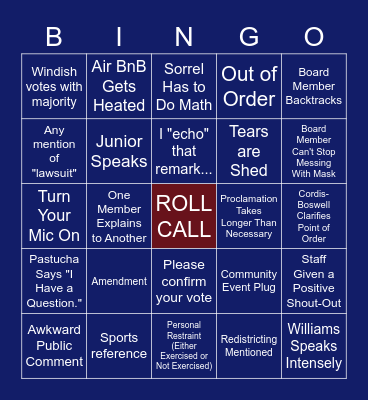 Board BINGO - November 11, 2021 Bingo Card