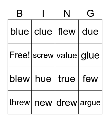 Few To Rescue Bingo Card