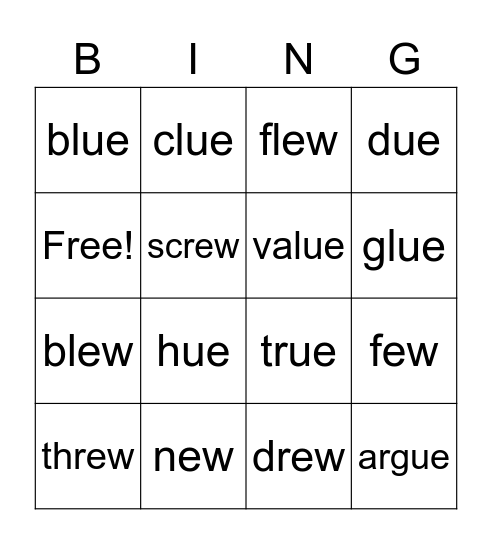 Few To Rescue Bingo Card