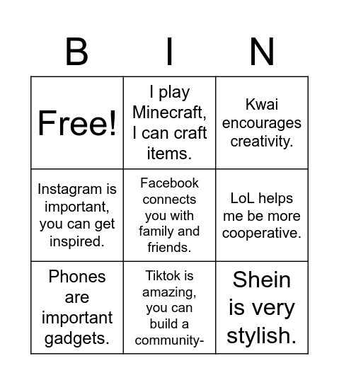 KENOTE UNIT 5 SPEAKING  PREPARATION Bingo Card