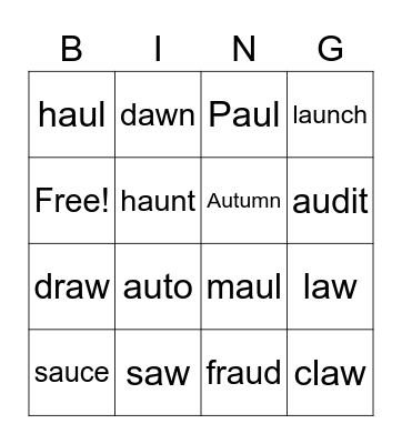 I Saw Paul Bingo Card