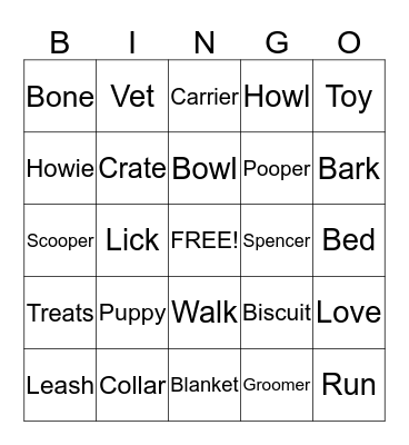 Missy Bingo Card