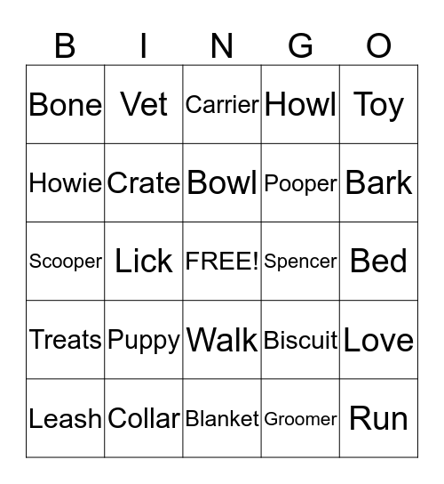 Missy Bingo Card