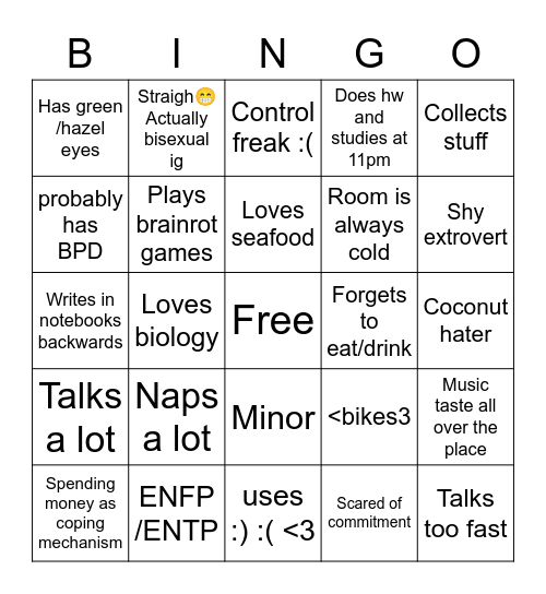 Cody's bingooo Bingo Card