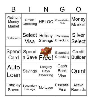 Langley Bingo! Bingo Card