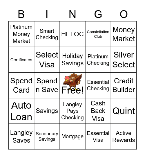 Langley Bingo! Bingo Card