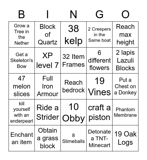 lockout Bingo Card