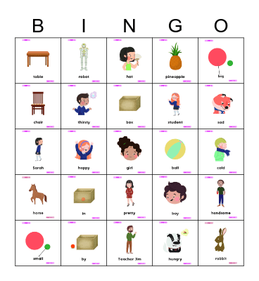 Vocabulary Bingo Card