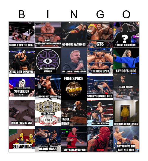 AEW Full Gear Bingo Card