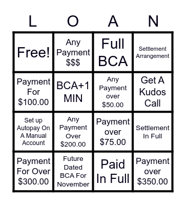 Snap Loan Huster's Bingo!!! Bingo Card