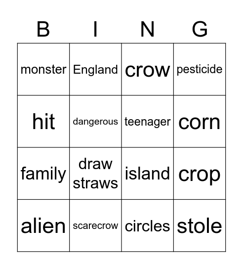 Watch out for the scarecrow Bingo Card